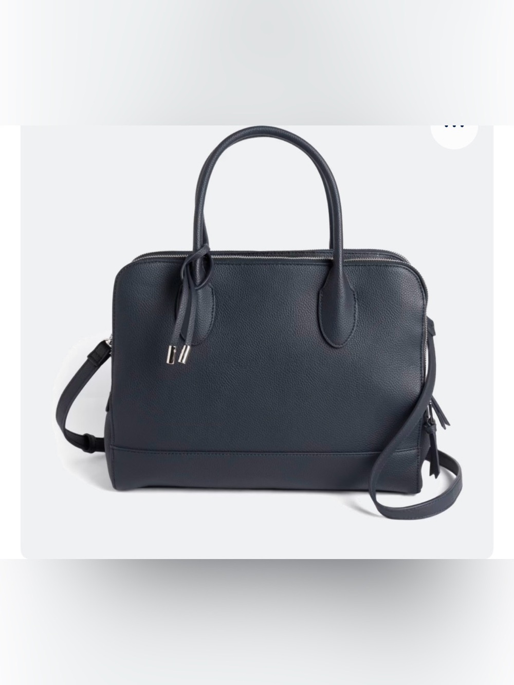 Urban Expressions Classic Navy Leather Tote Bag with Removable Strap